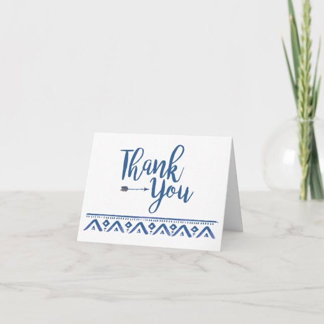 Cartão De Agradecimento Oh Chá de fraldas Tribal Obrigado (Frente)