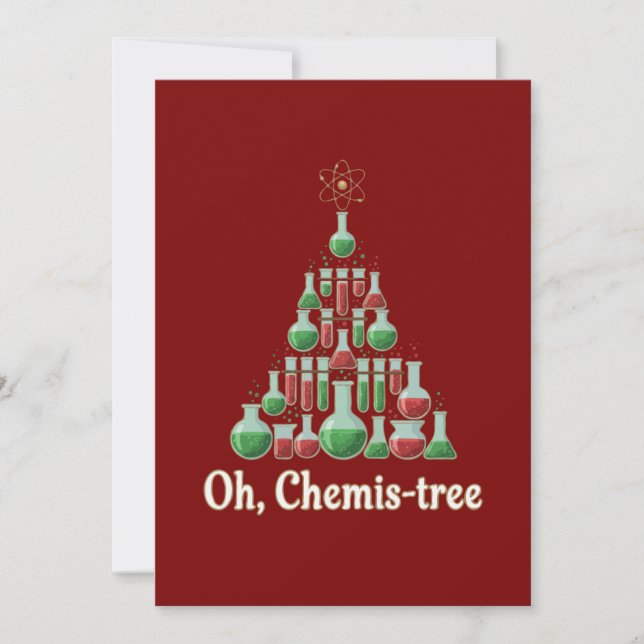 Cartão De Agradecimento Oh Chemis-tree Funny Science Chemistry Christmas  (Frente)