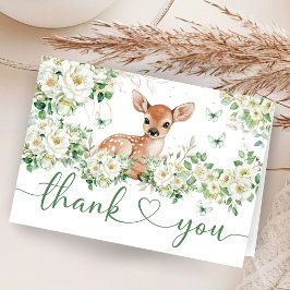 Cartão De Agradecimento Oh Deer Baby Shower Folded Thank You Card