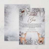 Oh Deer Rustic Winter Floral Twins Chá de fraldas