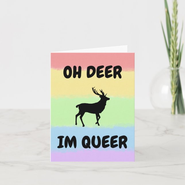 CARTÃO DE AGRADECIMENTO OH DEER, SOU LGBTQ+ BONITO (Frente)