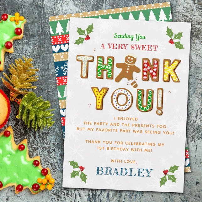 Cartão De Agradecimento Oh, Snap! Gingercake Cookie Qualquer Idade Anivers (Criador carregado)