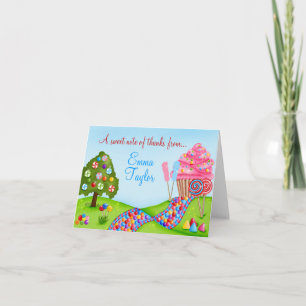 Cartão De Agradecimento Oh Sweet Candy Cupcake Land Thank You Note Cards