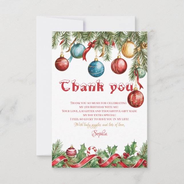 Cartão De Agradecimento Oh What Fun Christmas Birthday Invitation (Frente)