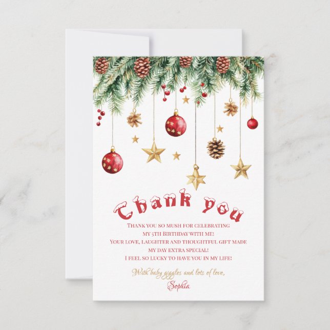 Cartão De Agradecimento Oh What Fun Christmas Birthday Invitation (Frente)