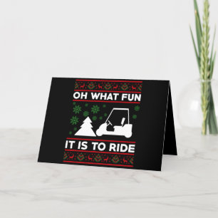 Cartão De Agradecimento Oh What Fun It Is To Ride Golf Cart Christmas
