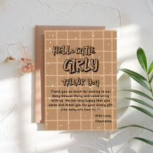 Olá Chá de Bebê Menina Fofo Xadrez Marrom