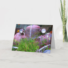 Cartão De Agradecimento Old Dodge Abandoned to Wild Flowers Greeting Card
