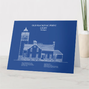 Cartão De Agradecimento Old Mackinac Point Light - Michigan - AD