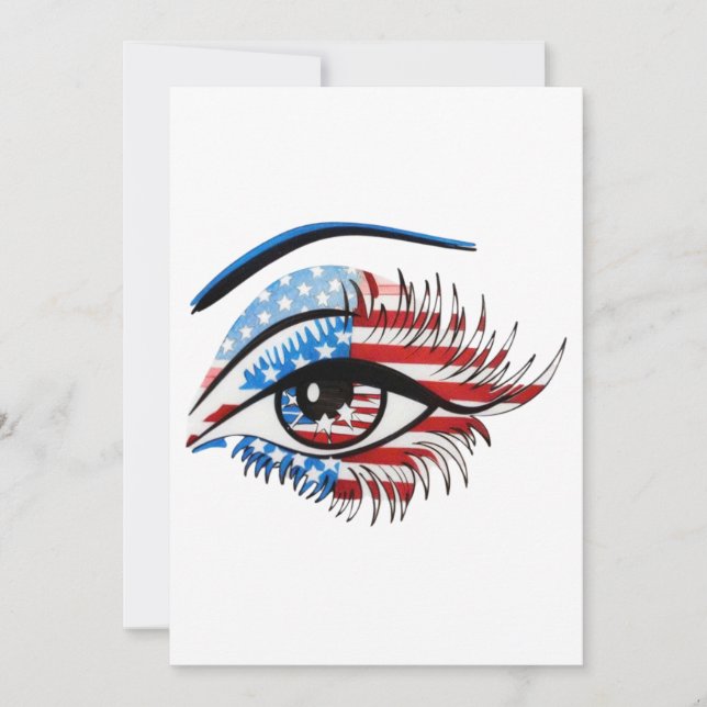 Cartão De Agradecimento Olho de bandeira americano, Clipe de Sublimação Pa (Frente)