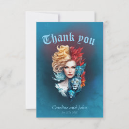 Cartão De Agradecimento Olhos do Leão e Cabelo Estrelado,