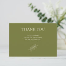 Olive Verde Botânico Minimal Obrigado