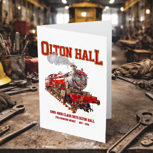 Cartão De Agradecimento Olton Hall Vintage Comboio a Vapor Comboio Inglês 