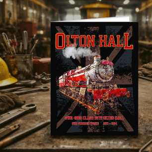 Cartão De Agradecimento Olton Hall Vintage Comboio a Vapor Comboio Inglês 