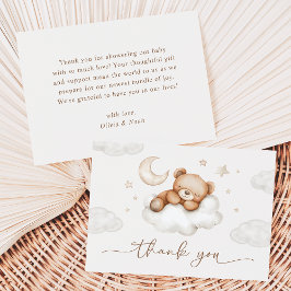 Cartão De Agradecimento On Cloud Nine Neutral Teddy Bear Baby Shower