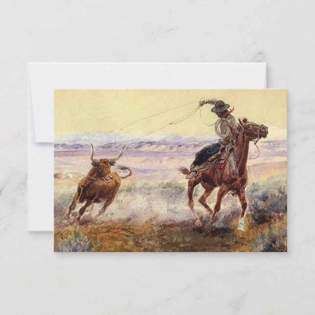 Cartão De Agradecimento "On the Pond" de Charles M Russell (Frente)