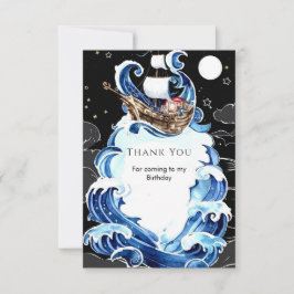 Cartão De Agradecimento Ondas Simples Ahoy Pirate Aniversário