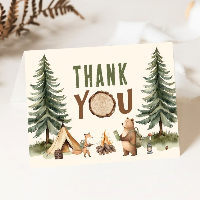 Cartão De Agradecimento One Happy Camper 1st Birthday Thank You Cards (Criador carregado)