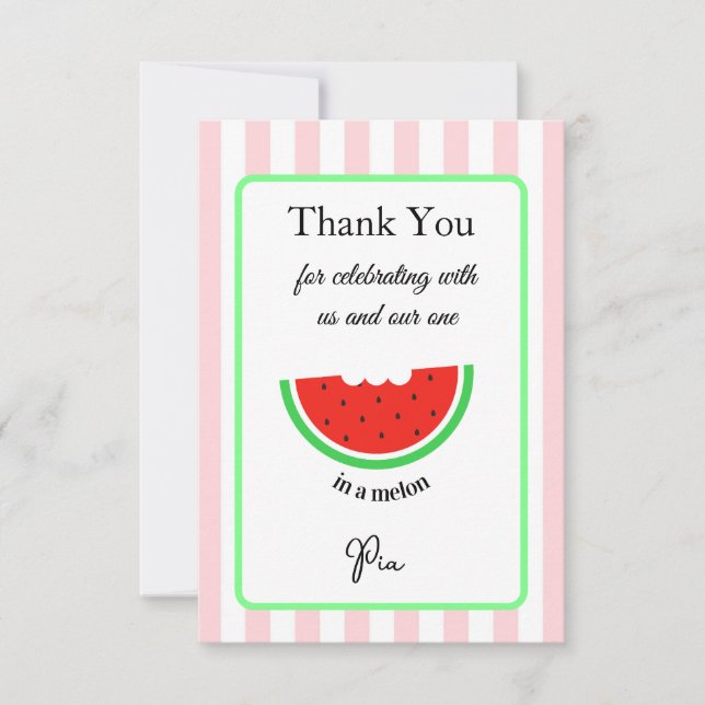 Cartão De Agradecimento One in a Melon Thank You Card Kids Birthday (Frente)