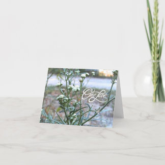 Cartão De Agradecimento One Love, White Wildflower, Nature Art Vazio Card