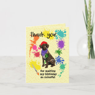 Cartão De Agradecimento Ontem, dia de Arte do Cachorro de Bico Curto-Cabel