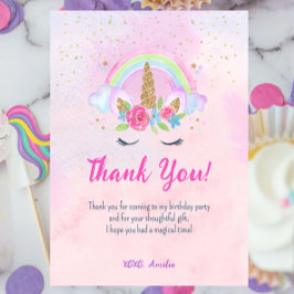 Cartão De Agradecimento Ontem do Arco-Íris Magnético do Unicórnio
