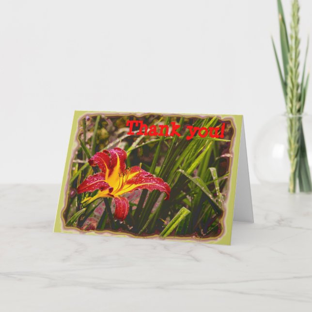 Cartão De Agradecimento Ontem Lily Depois Da Chuva (Frente)