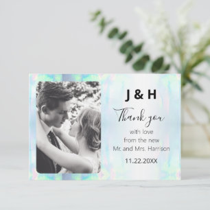 Cartão De Agradecimento Opal Elegant Modern Photo Obrigado