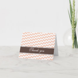 Cartão De Agradecimento Orange Chevron Brown Stripe Personalizado Obrigado