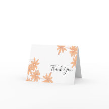 Orange Daisies on White Obrigado