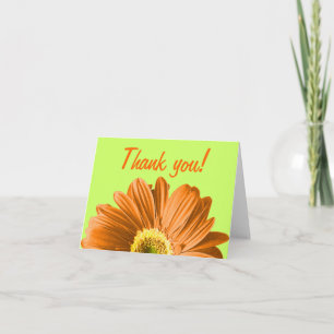 Cartão De Agradecimento Orange Daisy Flower Obrigado Ou Personalizado