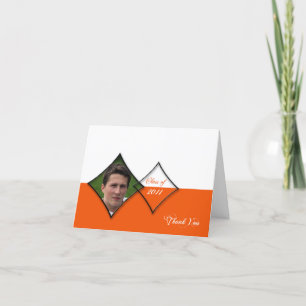 Cartão De Agradecimento Orange Diamond Class Graduation Thank You card