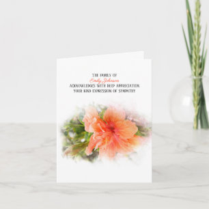 Cartão De Agradecimento Orange Hibiscus Simpatia Obrigado