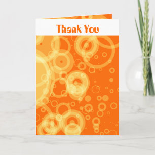 Cartão De Agradecimento Orange Retro Rings Thank You