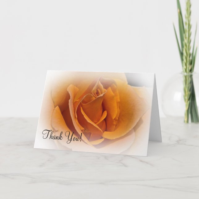 Cartão De Agradecimento Orange Rose Thank You Card (Frente)
