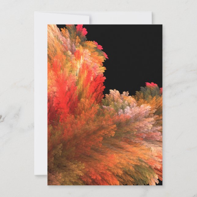 Cartão De Agradecimento Orange Yellow Fractal Art Notecard Blank Inside  (Frente)