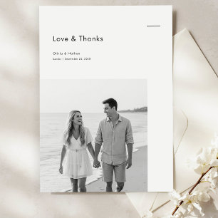 Cartão De Agradecimento Orçamento de Foto de Casamento Formal Clássico Sim