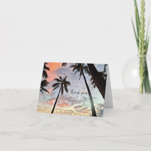 Cartão De Agradecimento Orçamento Pôr do Sol Havaiano