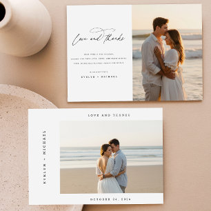 Cartão De Agradecimento Orçamento Simples de Fotos de Casamento com Roteir