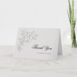 Cartão De Agradecimento Orchid Elevated Ivory Classic Folded Wedding