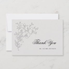 Cartão De Agradecimento Orchid Elevated Ivory Formal Traditional Wedding