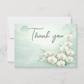 Cartão De Agradecimento Orchid Thank You Card – Ivory White Floral Design