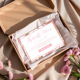 Cartão De Agradecimento Ordem de Monograma Botânica Floral de Luxo