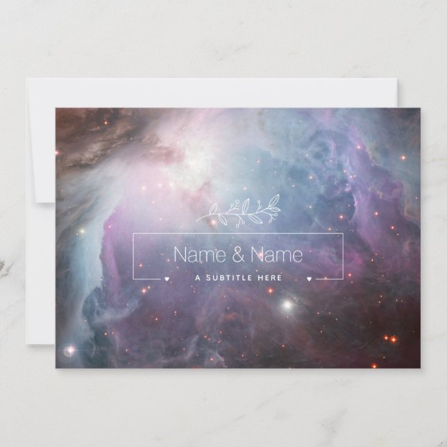 Cartão De Agradecimento Orgânico branco favor retro nebulosa de órion EDIT (Frente)