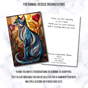 Cartão De Agradecimento Organização de Resgate de Animais de Vidro Colorid
