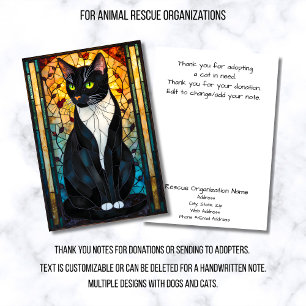 Cartão De Agradecimento Organização de Resgate de Animais de Vidro Colorid