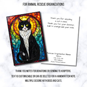 Cartão De Agradecimento Organização de Resgate de Animais de Vidro Colorid