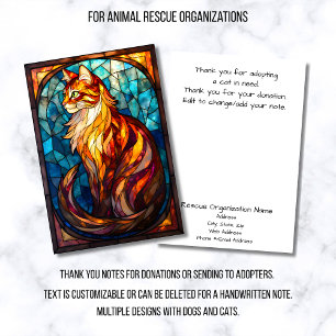 Cartão De Agradecimento Organização de Resgate de Animais de Vidro Colorid
