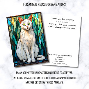 Cartão De Agradecimento Organização de Resgate de Animais de Vidro Colorid