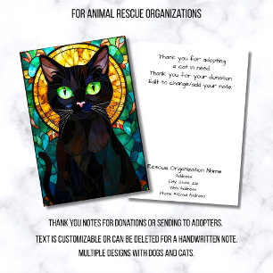 Cartão De Agradecimento Organização de Resgate de Animais de Vidro Colorid